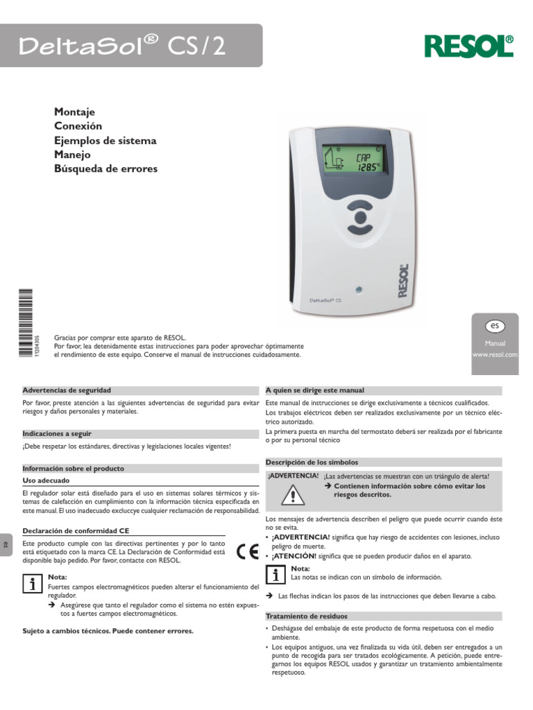 DeltaSol CS2.Mones | PDF | Relé