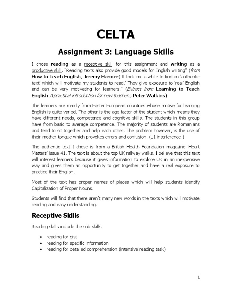 Celta assignment 3 resubmission final picture