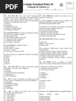 Avaliação - Ciencias 9 ano 2Bim