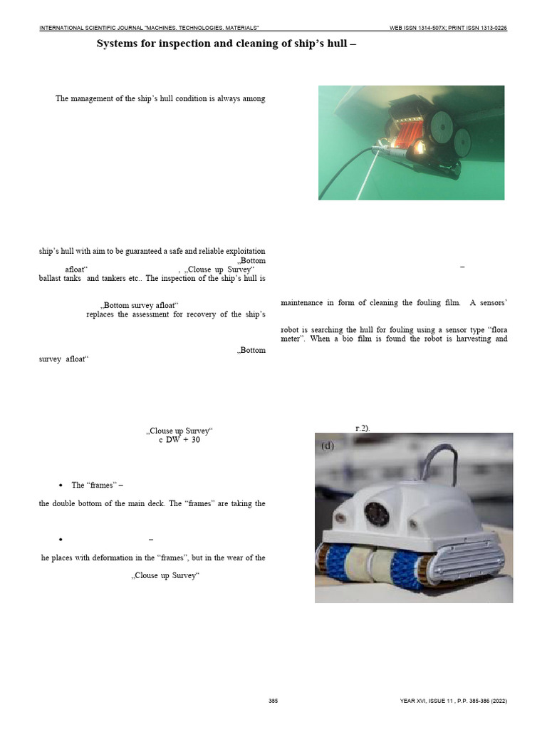 Ship Hull Inspection and Cleaning Systems | PDF | Ships