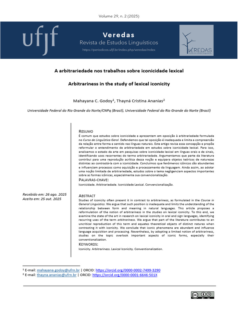 Arbitrariedade e Iconicidade Lexical | PDF | Linguística | Linguagem ...