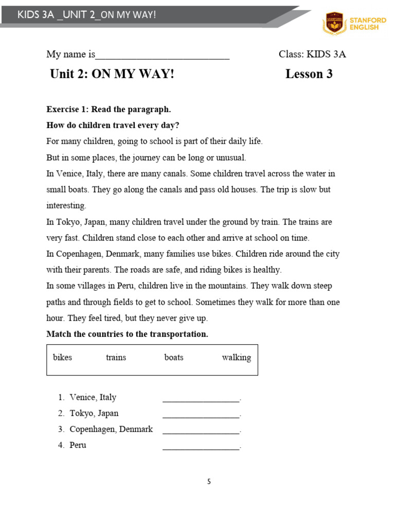 Kids 3A_Unit 2_Lesson 3 | PDF