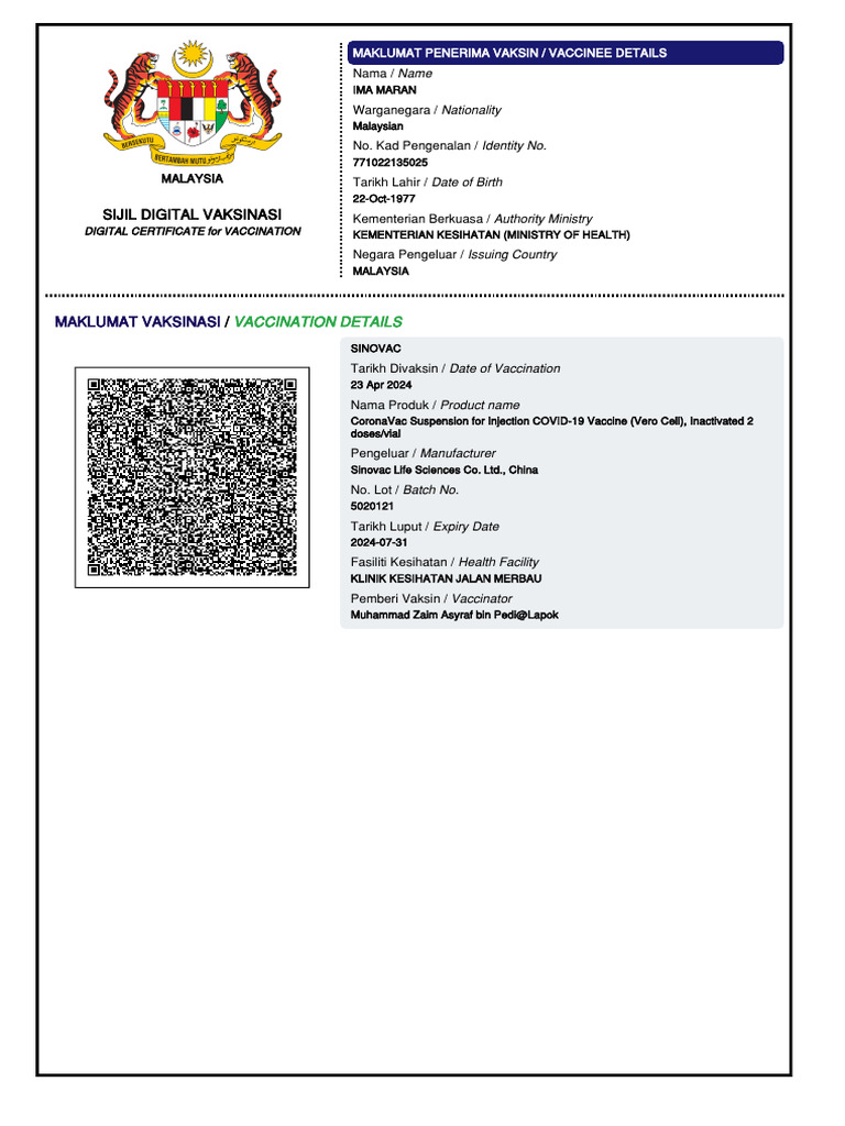 Vaccine Certificate -1 | PDF