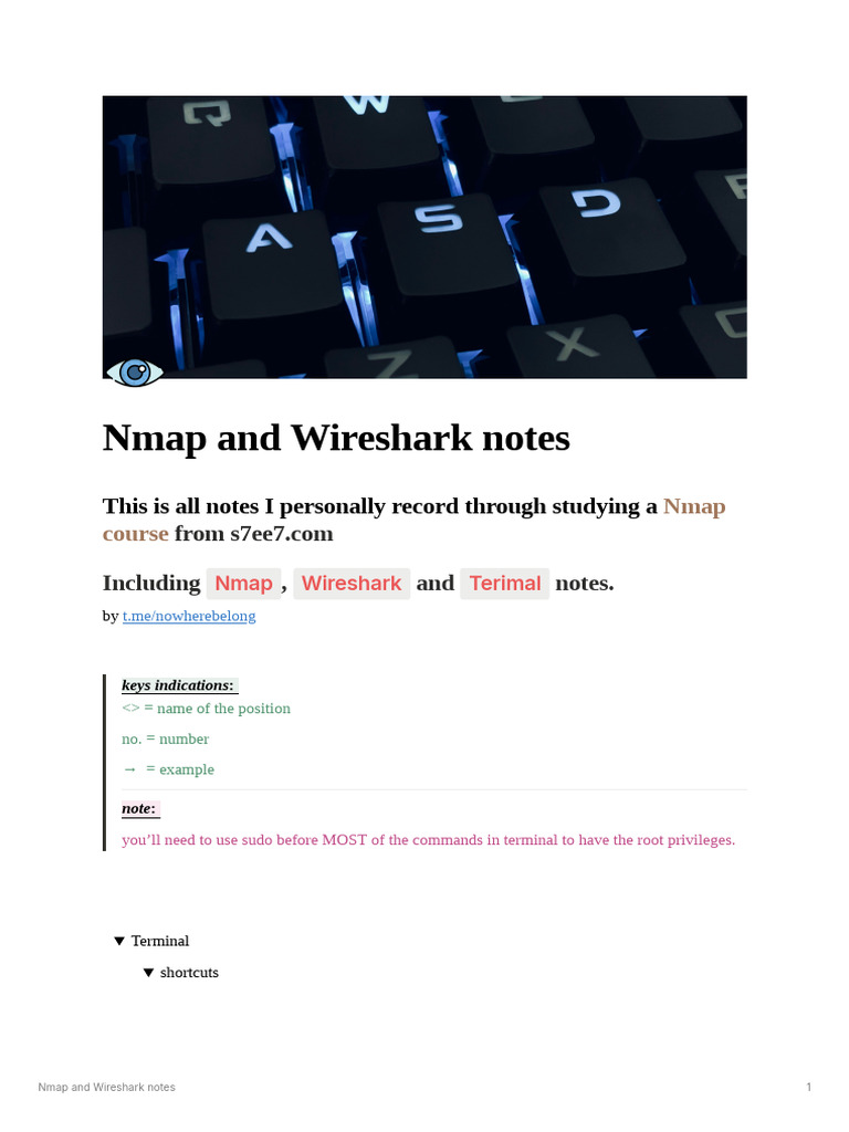 Nmap and Wireshark Study Notes | PDF | Transmission Control Protocol ...
