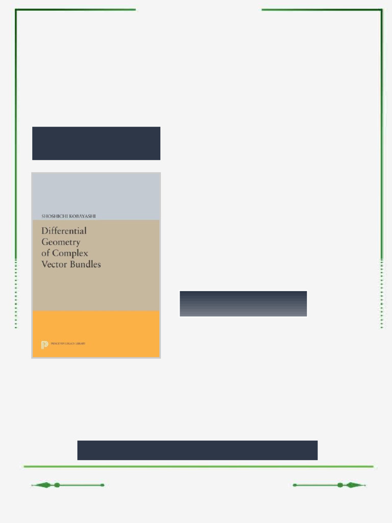Differential Geometry of Complex Vector Bundles Shoshichi Kobayashi ...