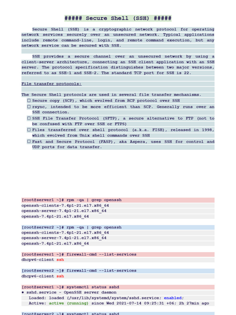Understanding Secure Shell (SSH) Protocol | PDF | Computing | Internet ...