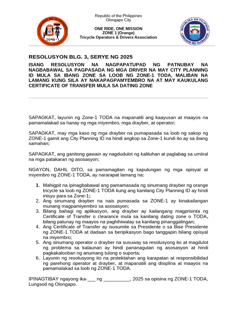 Resolution No.3 | PDF