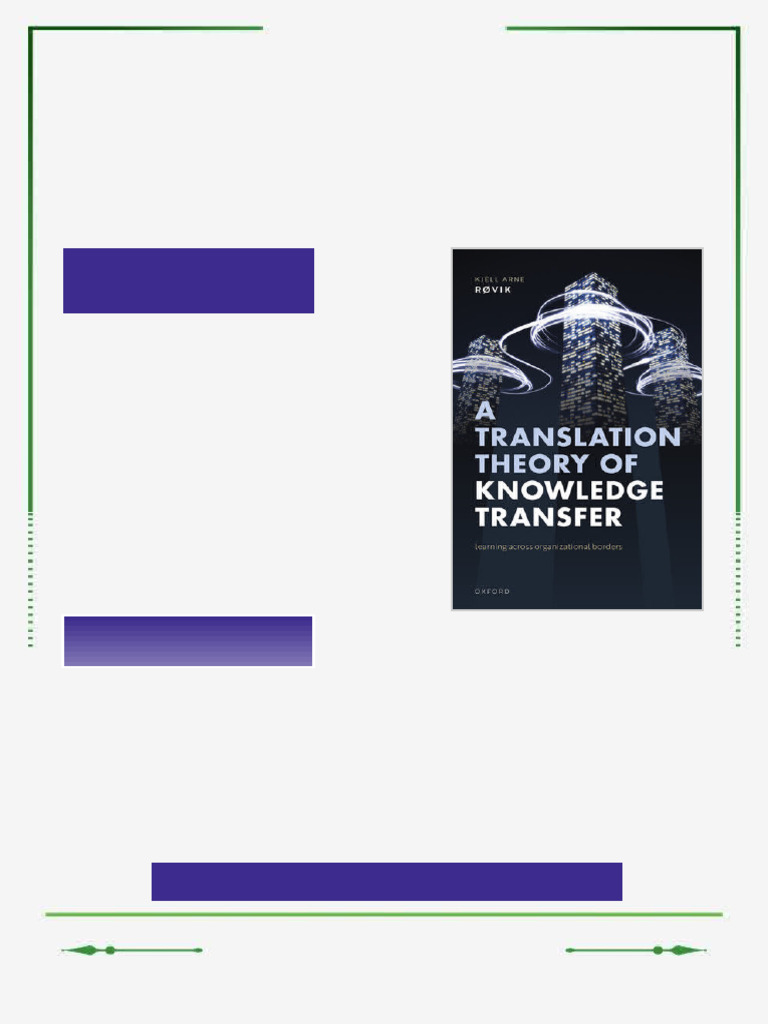 A Translation Theory of Knowledge Transfer: Learning Across ...