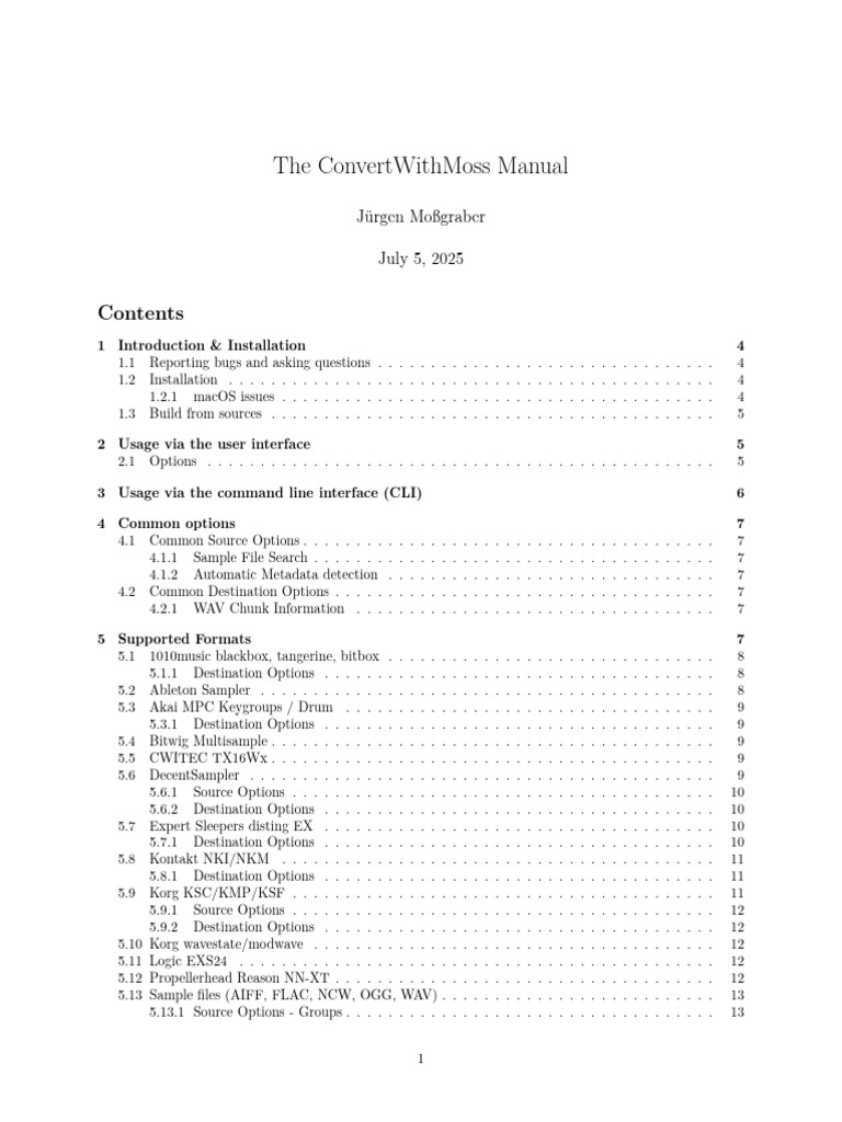 ConvertWithMoss User Manual Guide | PDF | Command Line Interface ...