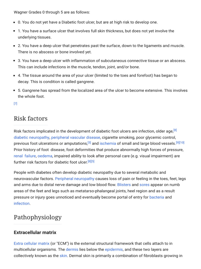 Diabetic Foot Ulcer Wagner Classification | PDF | Extracellular Matrix ...