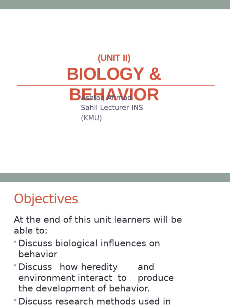 Unit; 2 Biology and Behavior | PDF | Twin | Neurotransmitter