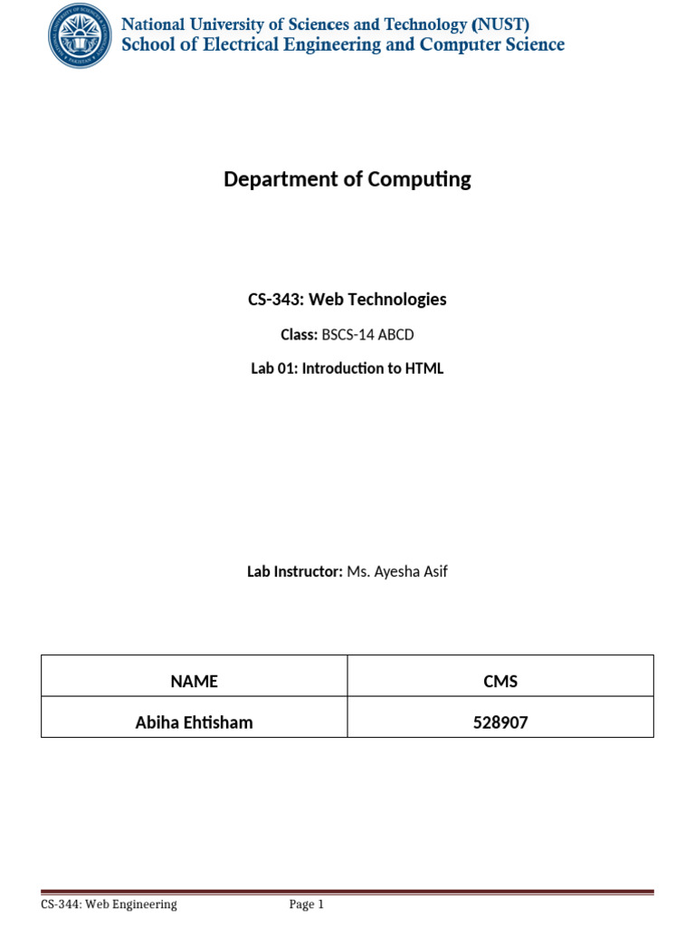 Lab 01 (1) | PDF | Html | Computing