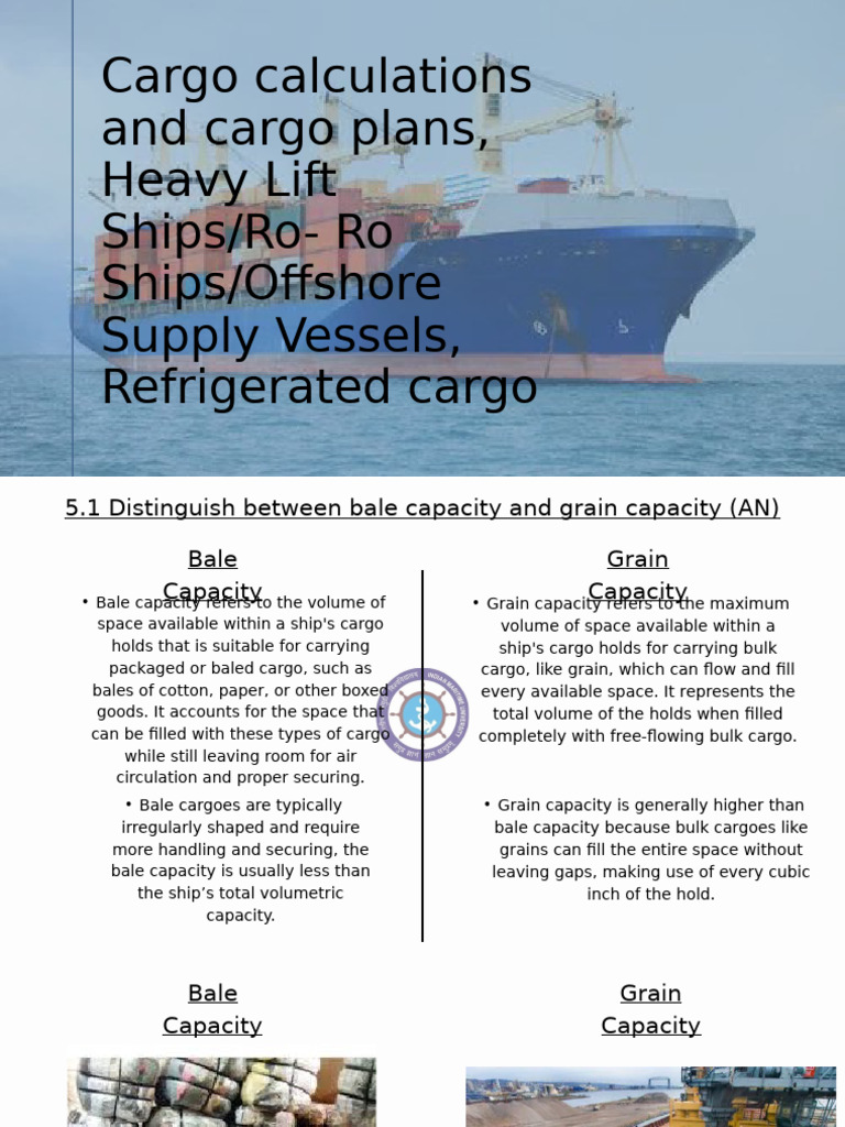 Cargo Capacity and Stowage Calculations | PDF | Strength Of Materials ...