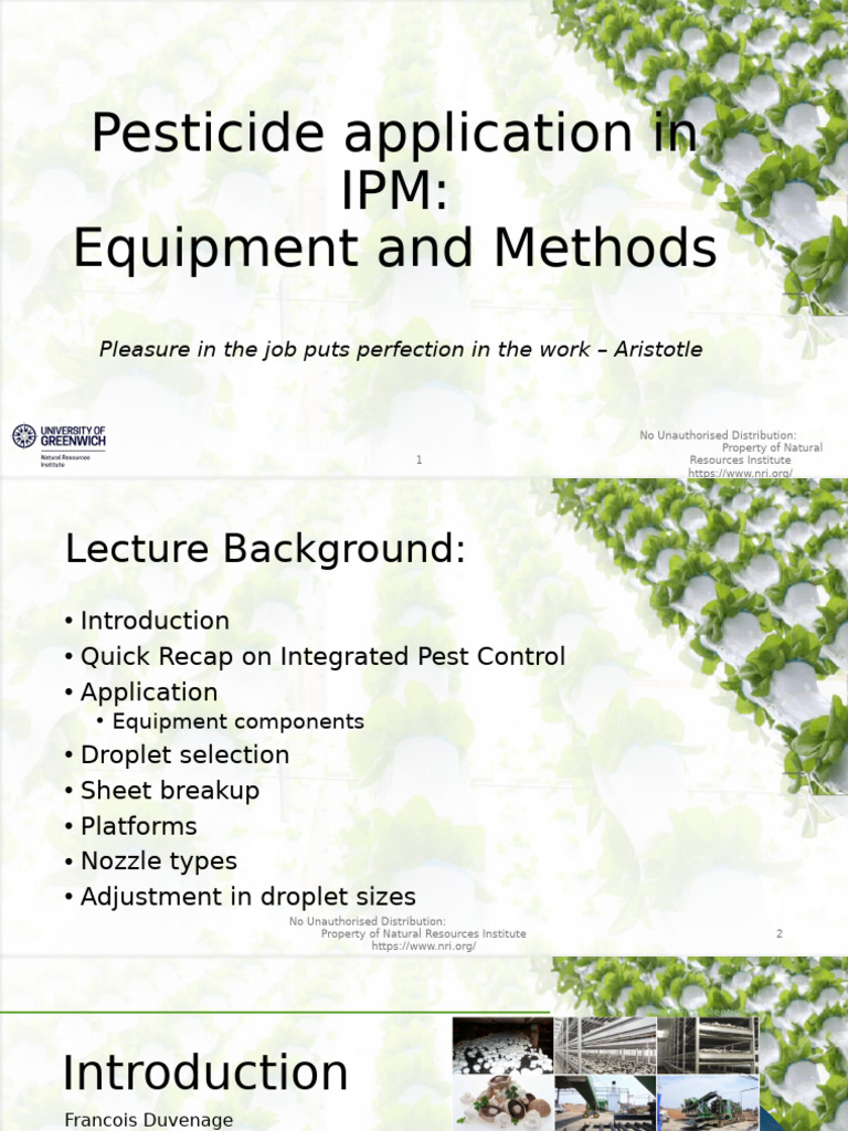 Pesticide Application Techniques in IPM | PDF | Fluid Mechanics | Gases