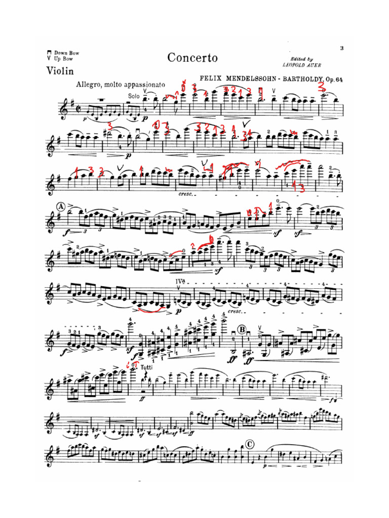 Mendelssohn Violin Concerto Op 64 Violin | PDF