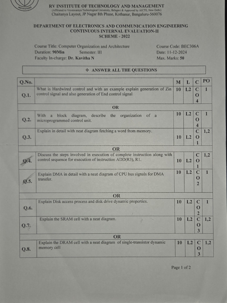 3rd Sem Cie 2 Papers | PDF