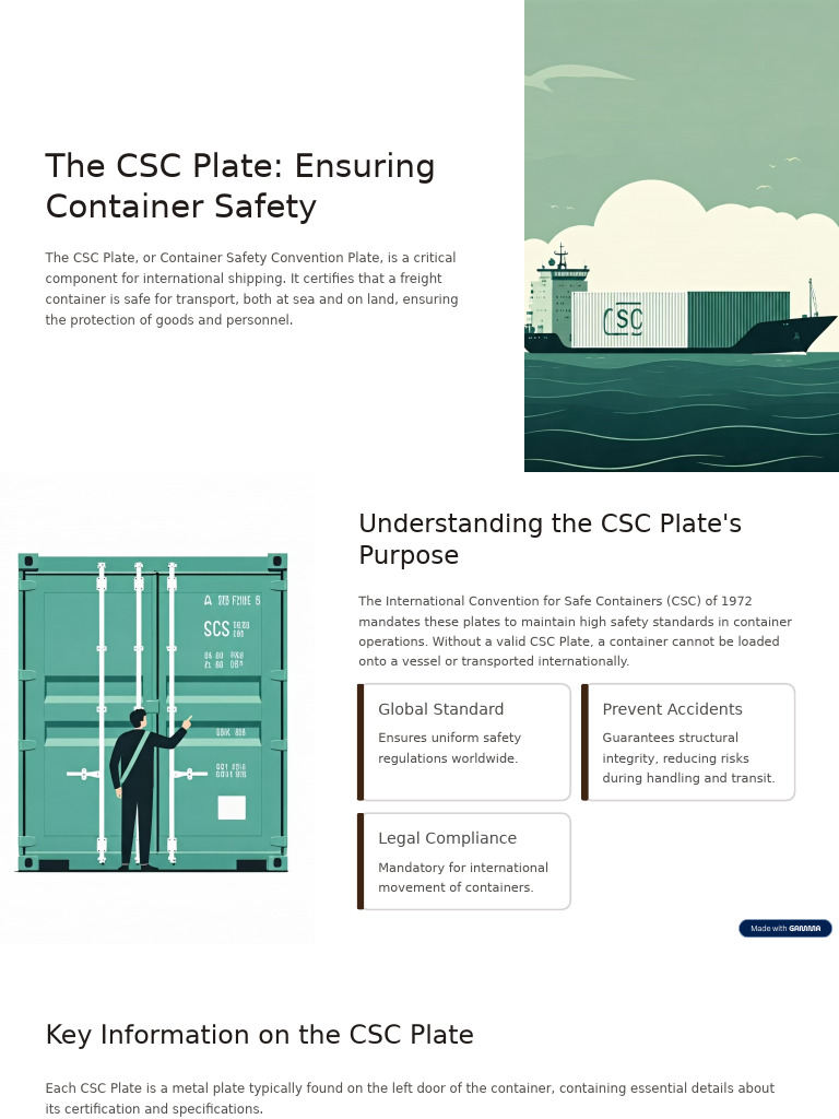 CSC Plate: Key to Container Safety | PDF