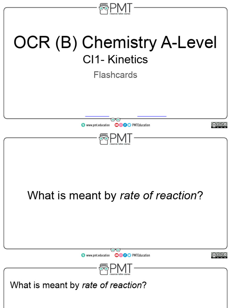 Flashcards - CI1 Kinetics - OCR (B) Chemistry A-Level | PDF | Reaction ...