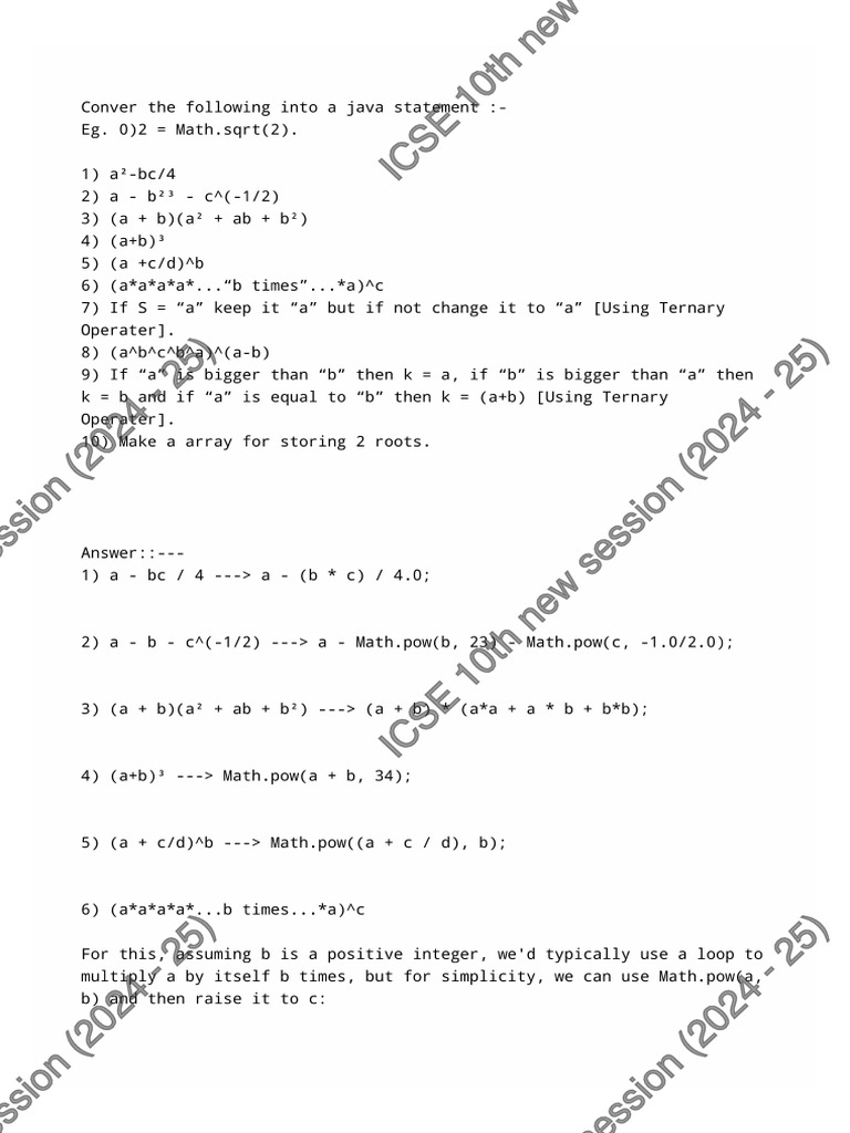 Java Code Conversions and Examples | PDF | Elementary Mathematics | Numbers