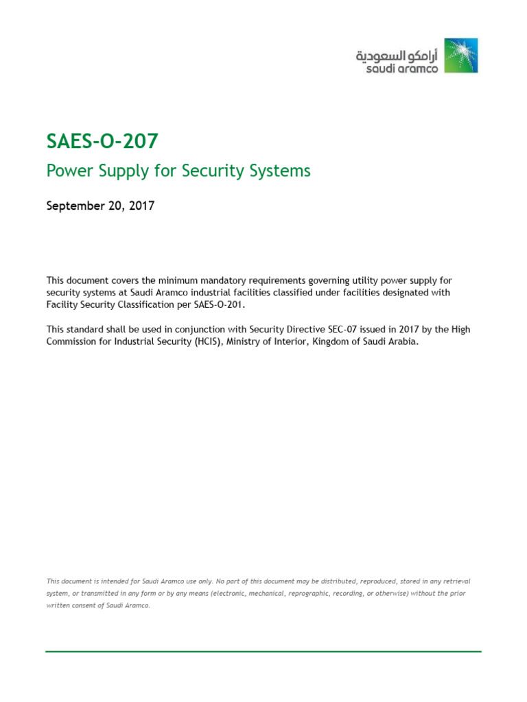 Power Supply Standards for Security Systems | PDF | Power Supply ...