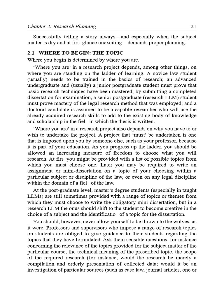 Legal Research Topic Selection Guide | PDF | Thesis | Postgraduate ...