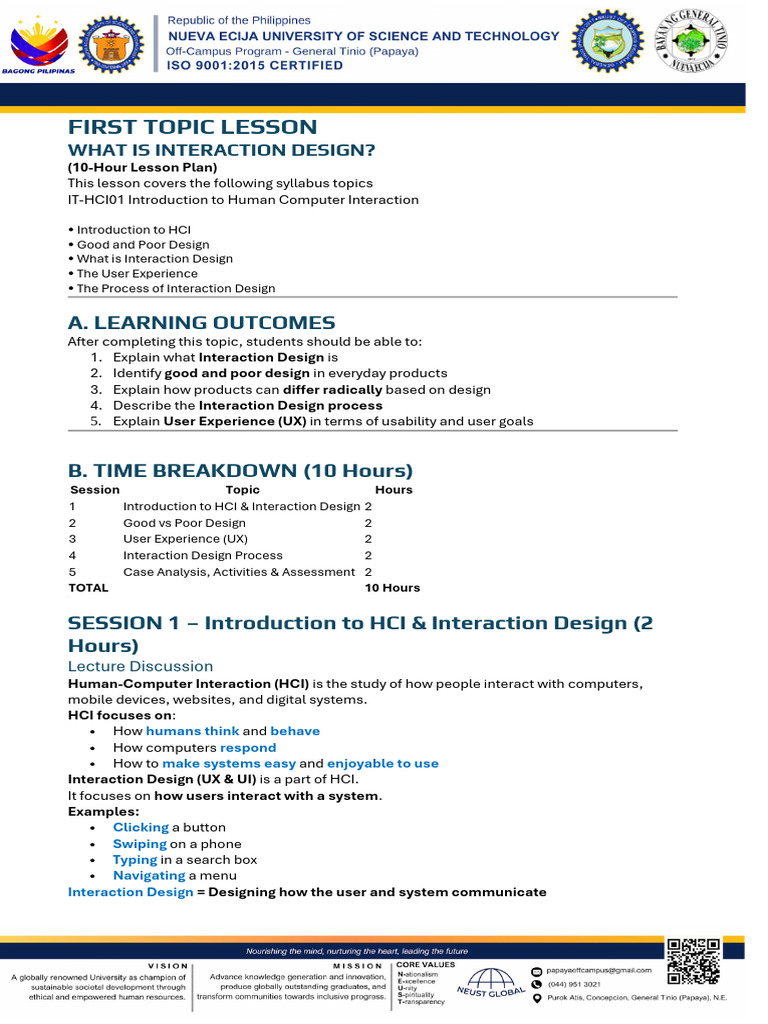 IT HCI01 Lecturers Lesson 1 | PDF | Human–Computer Interaction | Usability