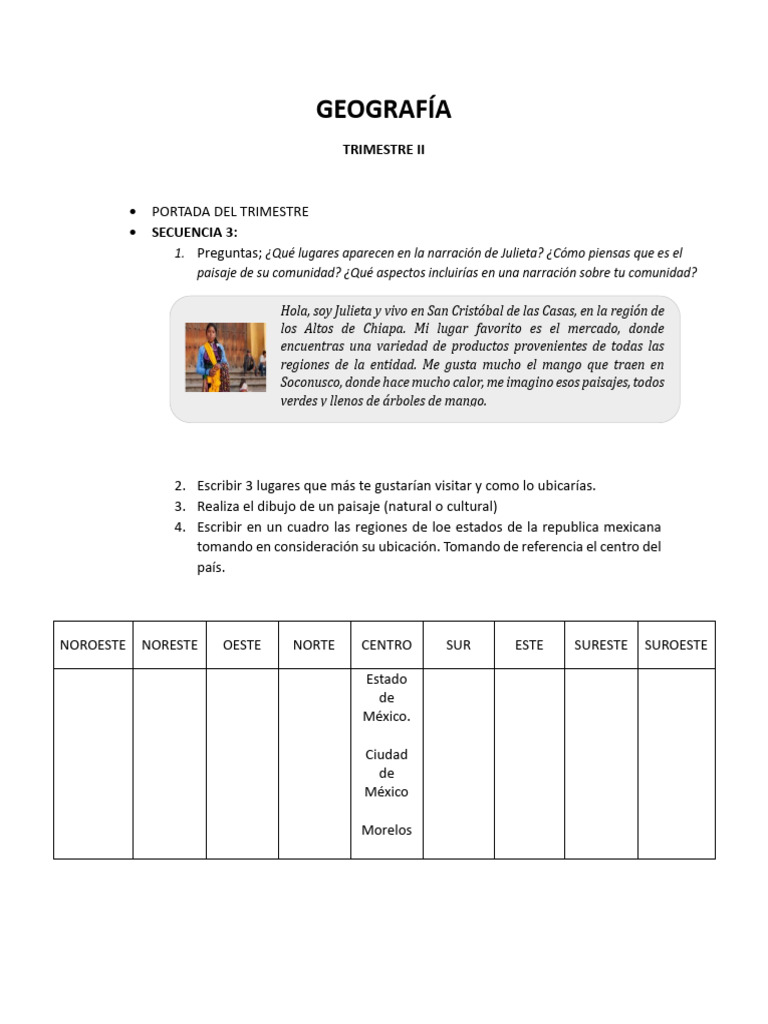 Actividades de Geografía para el II Trimestre | PDF | México