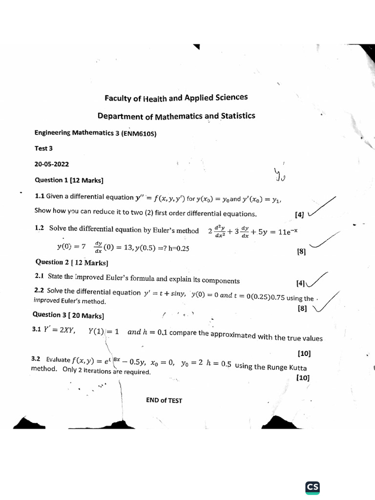 Math Test 3 - 1 | PDF
