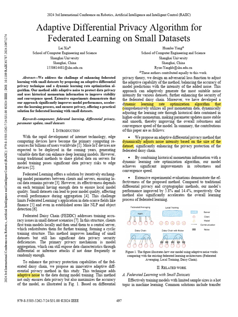 Adaptive Privacy in Federated Learning | PDF | Applied Mathematics ...
