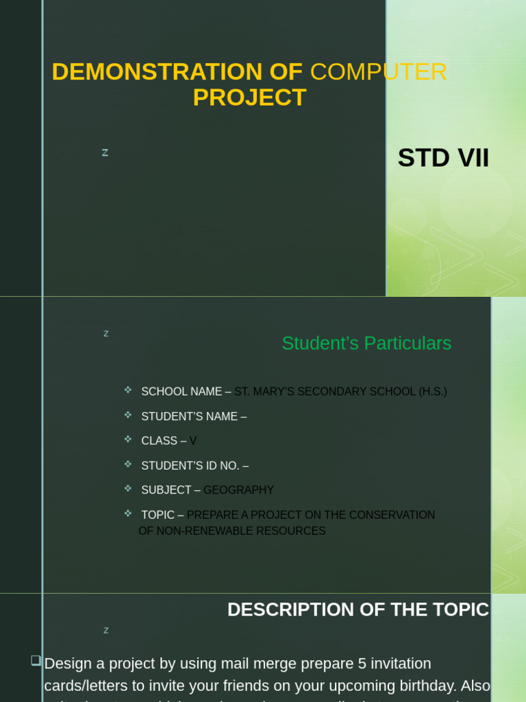 Project on Mail Merge Invitations | PDF
