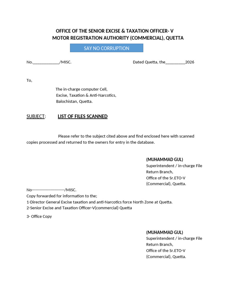 Office of The Senior Excise & Taxation Officer-V Motor Registration ...