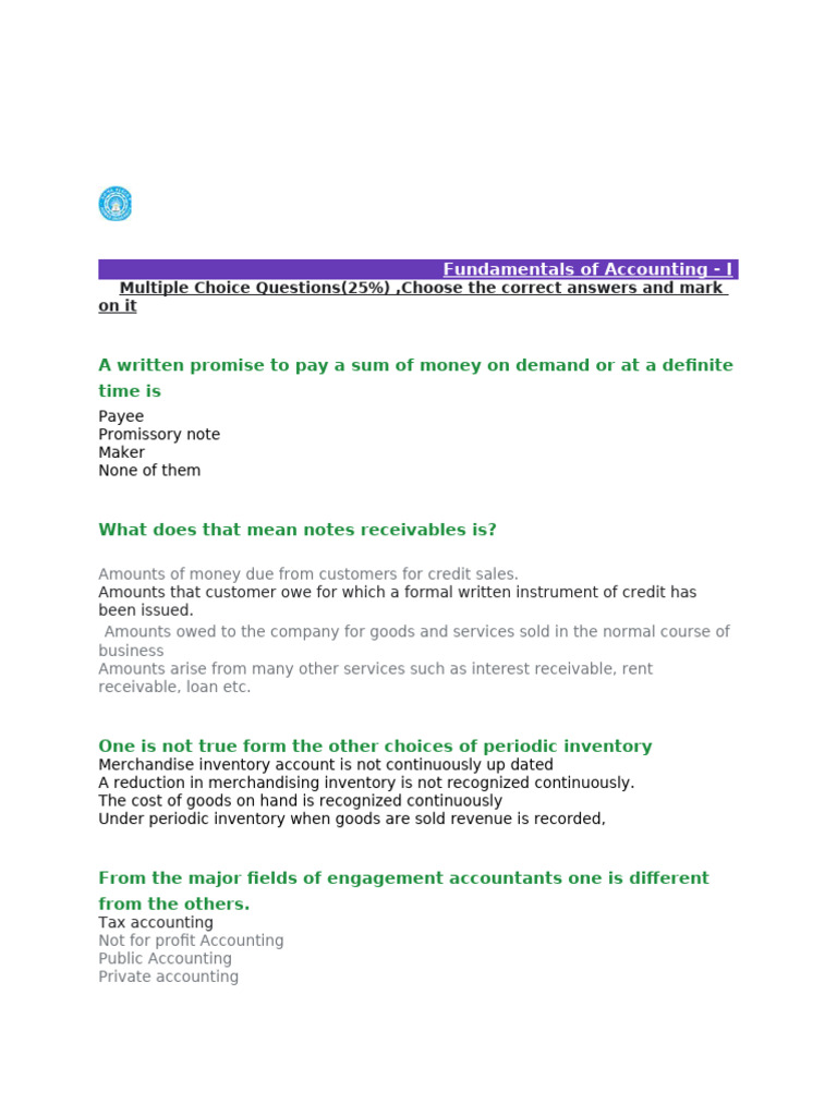Fundamentals of Accounting - I | PDF | Debits And Credits | Business
