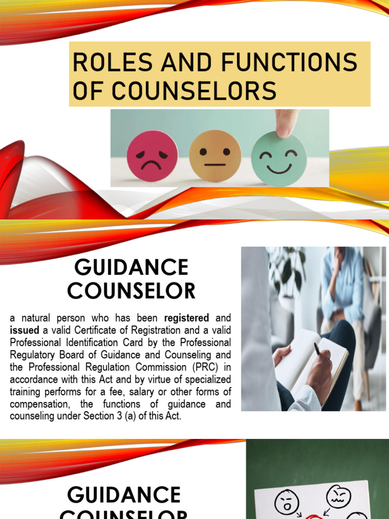 Roles and Functions of Guidance Counselors | PDF