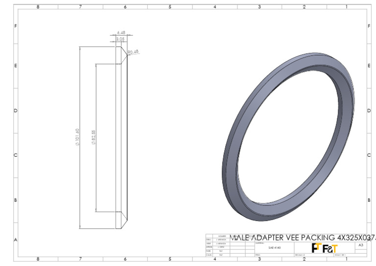 Male Adapter Vee Packing 4x325x0375 | PDF