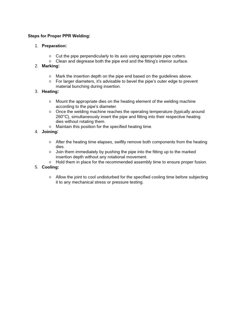 Steps for Proper PPR Welding | PDF