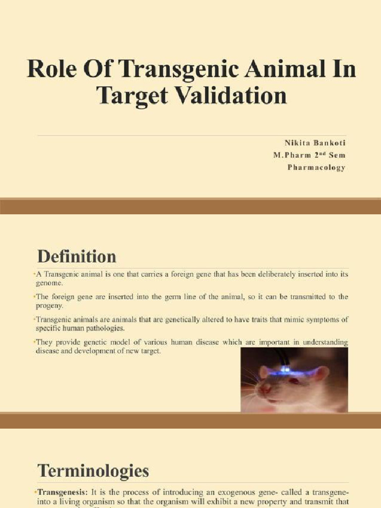 Role of Transgenic Animals in Research | PDF