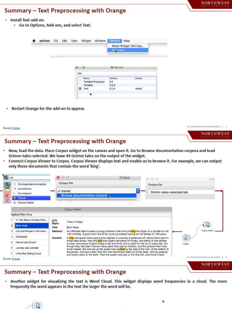 PAMM M3 05 Text Preprocessing With Orange | PDF | Information Science