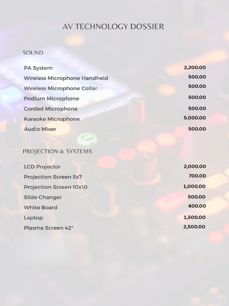 AV Rate Card | PDF