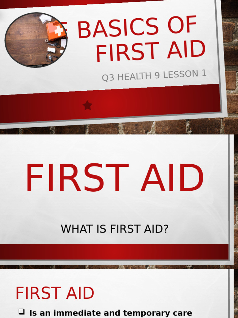 First Aid Basics and Principles Guide | PDF