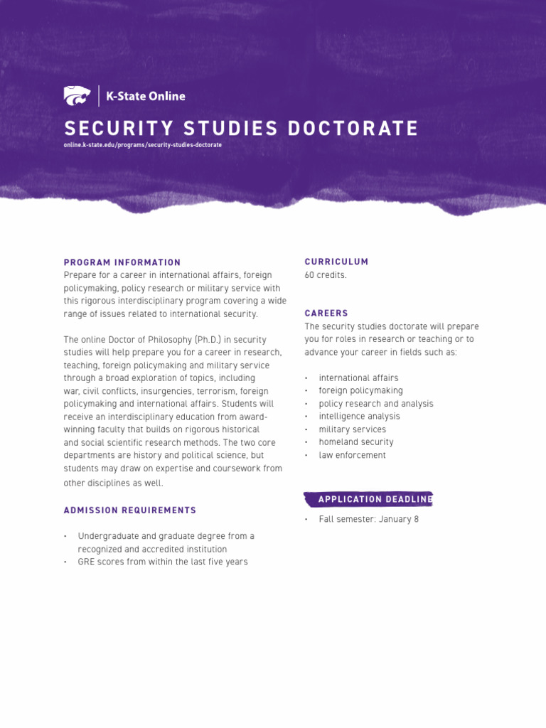 Online PhD in Security Studies Program | PDF