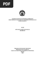 Download Dampak Investasi Air Minum terhadap Pertumbuhan Ekonomi dan Distribusi Pendapatan di DKI Jakarta by Oswar Mungkasa SN98486223 doc pdf