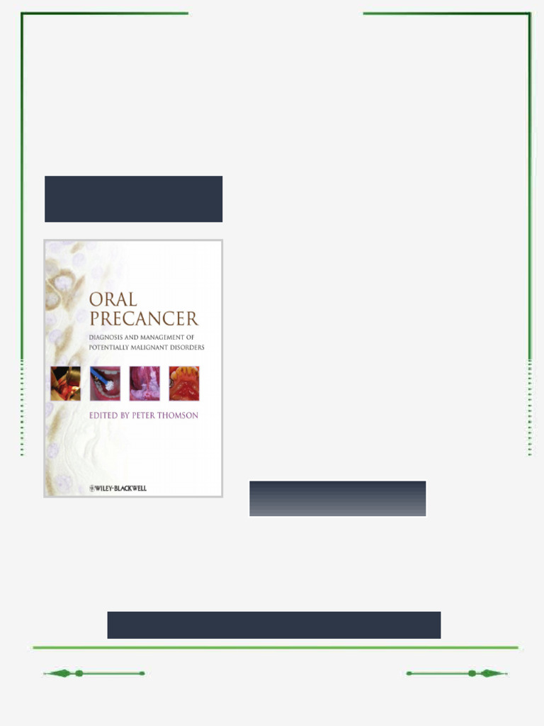 Oral Precancer Diagnosis and Management of Potentially Malignant ...