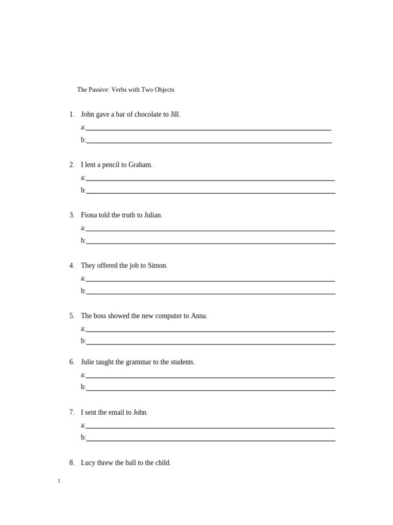 Understanding Passive Voice with Two Objects | PDF