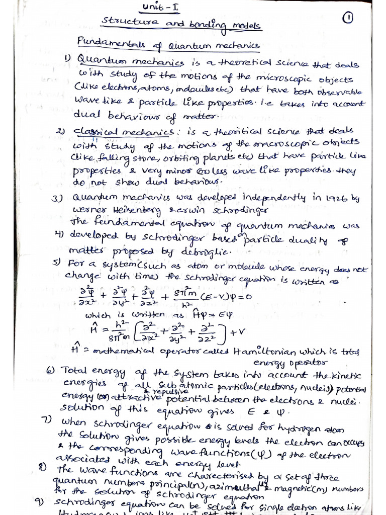Chemistry Notes Unit 1 | PDF