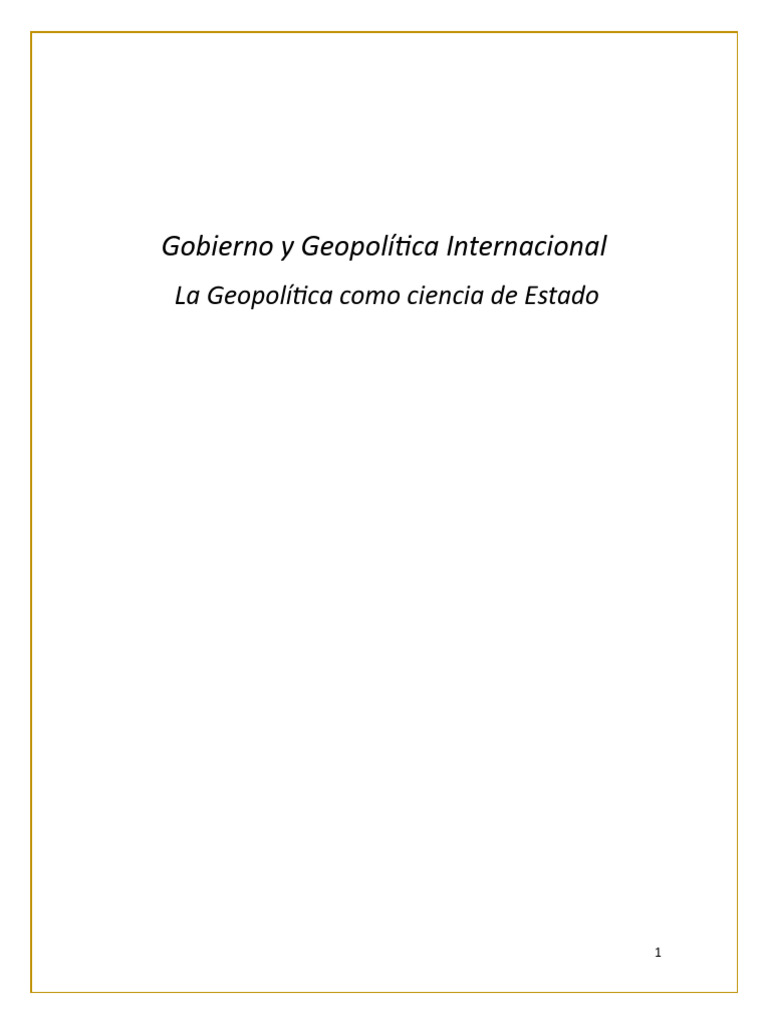 Geopolítica: Ciencia de Estado y Poder | PDF | Geopolítica | Educación ...