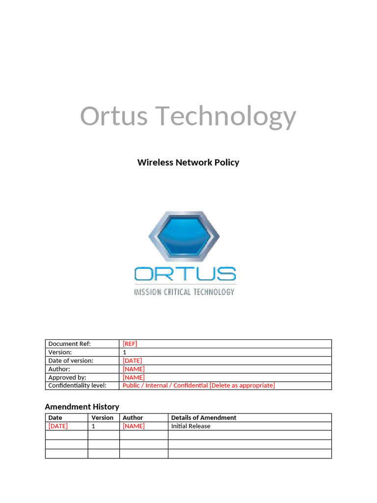 Ortus Technology Wireless Network Policy | PDF | Computer Network ...
