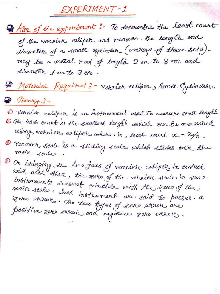 Class 9 Physics Exp-1, 2 & 3 | PDF