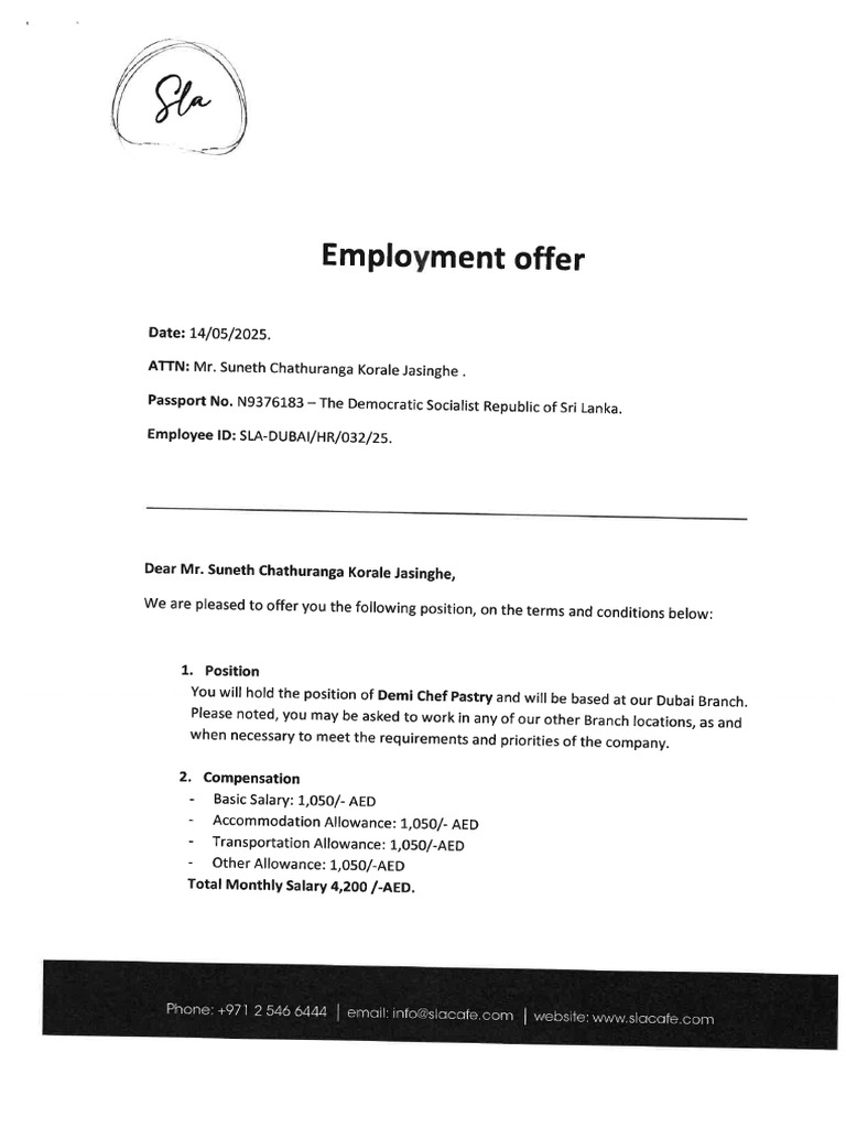 Offer Letter | PDF