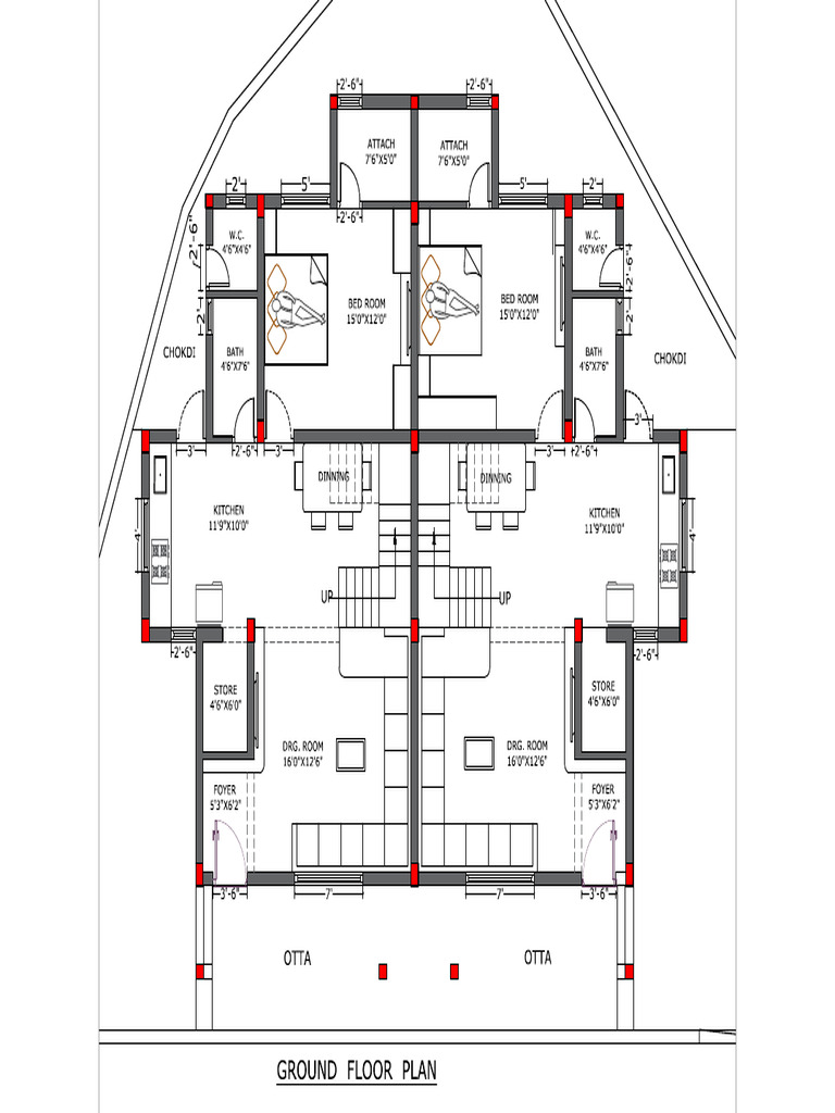 Detailed Ground Floor Plan Layout | PDF