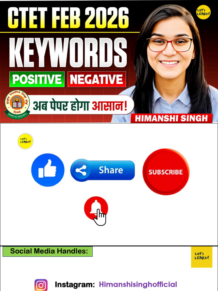CTET Feb 2026 Tag Words | PDF